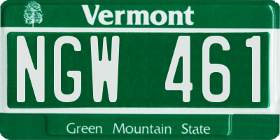 VT license plate NGW461