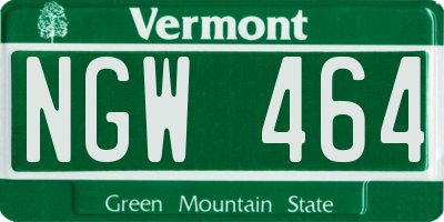 VT license plate NGW464