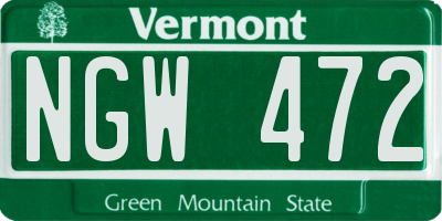 VT license plate NGW472