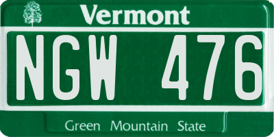 VT license plate NGW476