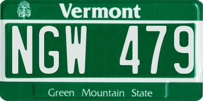 VT license plate NGW479
