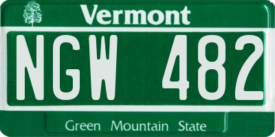 VT license plate NGW482
