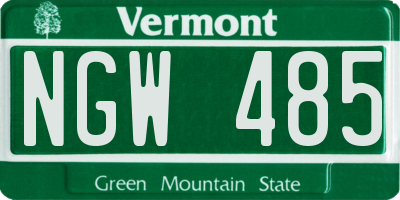 VT license plate NGW485