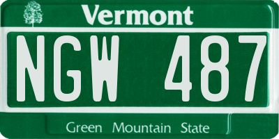 VT license plate NGW487