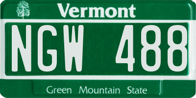 VT license plate NGW488