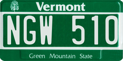VT license plate NGW510
