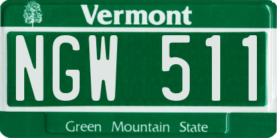 VT license plate NGW511