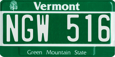 VT license plate NGW516