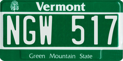 VT license plate NGW517