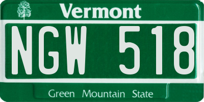 VT license plate NGW518
