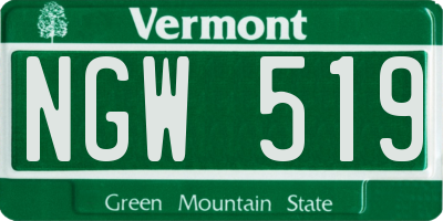 VT license plate NGW519
