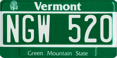 VT license plate NGW520