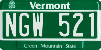 VT license plate NGW521