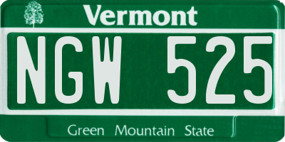 VT license plate NGW525