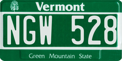 VT license plate NGW528