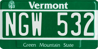 VT license plate NGW532