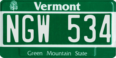 VT license plate NGW534