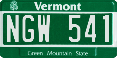 VT license plate NGW541