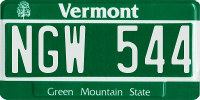 VT license plate NGW544