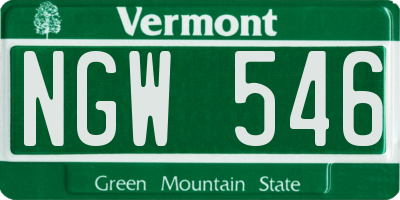 VT license plate NGW546