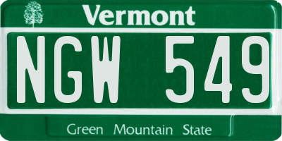 VT license plate NGW549
