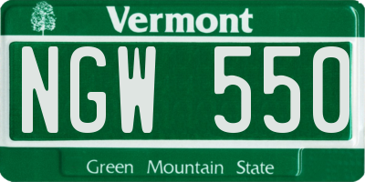 VT license plate NGW550
