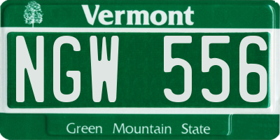 VT license plate NGW556