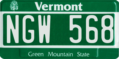 VT license plate NGW568