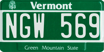 VT license plate NGW569