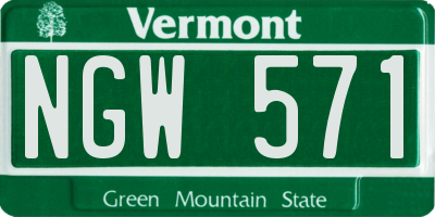 VT license plate NGW571