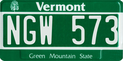 VT license plate NGW573