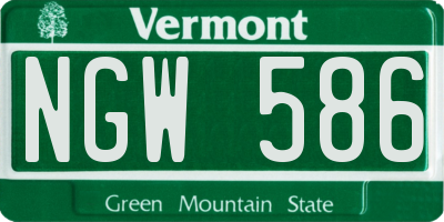 VT license plate NGW586