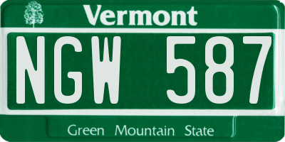 VT license plate NGW587