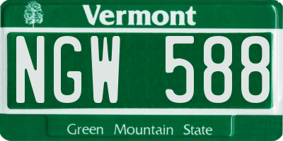 VT license plate NGW588