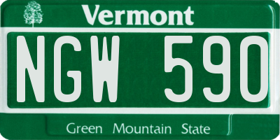 VT license plate NGW590