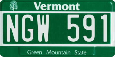 VT license plate NGW591
