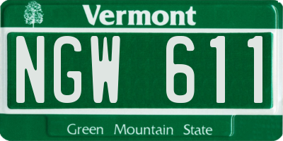 VT license plate NGW611