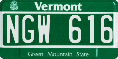 VT license plate NGW616