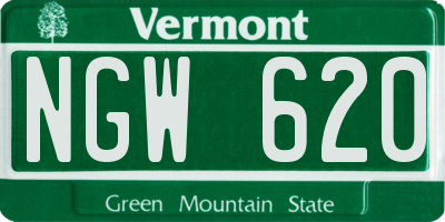 VT license plate NGW620