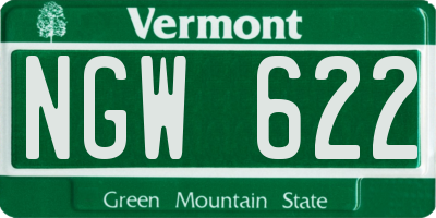 VT license plate NGW622