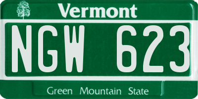 VT license plate NGW623