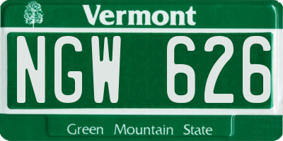 VT license plate NGW626