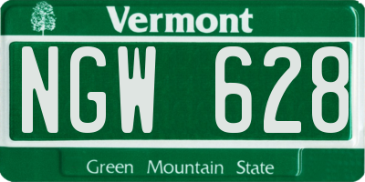 VT license plate NGW628