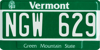 VT license plate NGW629