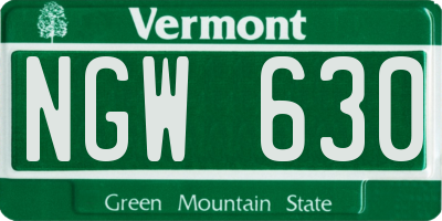 VT license plate NGW630