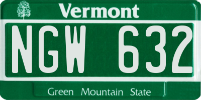 VT license plate NGW632