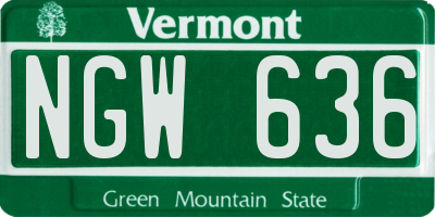 VT license plate NGW636