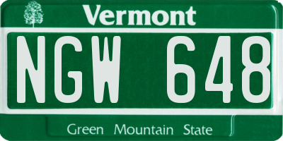 VT license plate NGW648