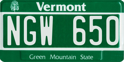 VT license plate NGW650