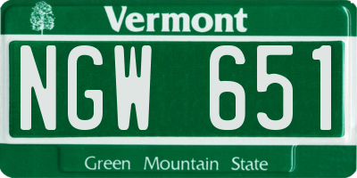 VT license plate NGW651